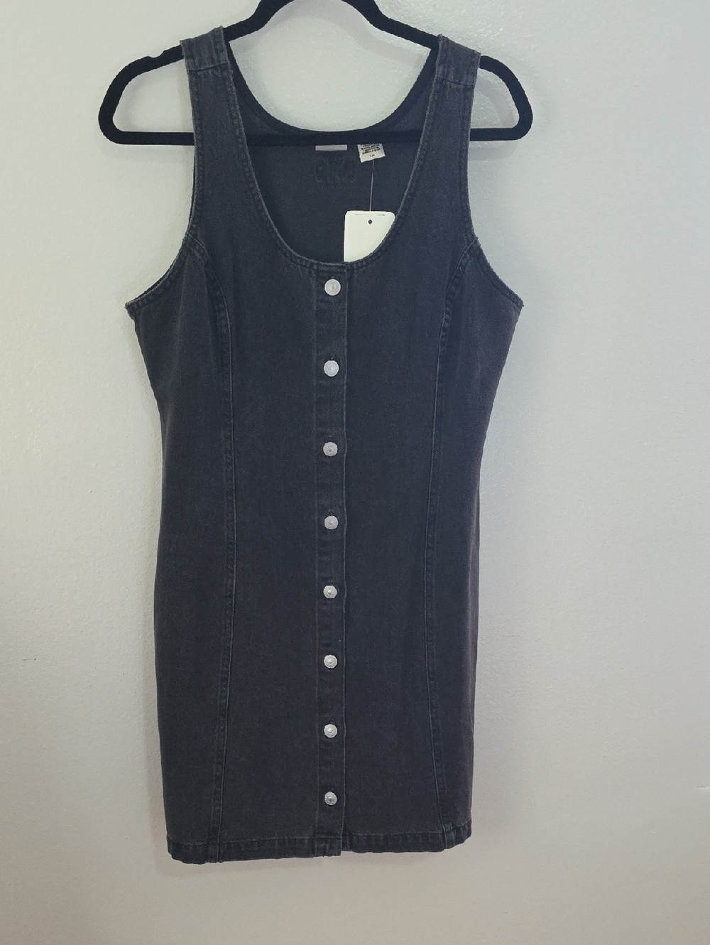 Levi's Sleeveless Black Button-Front Denim Dress
